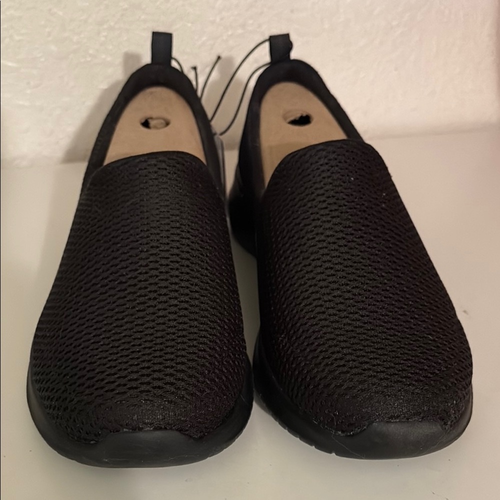 Skechers Black Mesh Slip-On Shoes